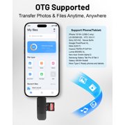 Atzeste 2-in-1 SD Card Reader, USB C & USB 3.0 Memory Card Adapter for SD/Micro SD 3.0, SD Card Reader for iPhone 15/16, Windows, MacBook Pro, Laptop, PC