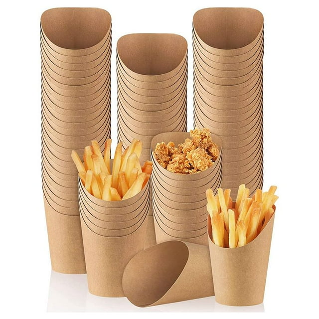 100 Piezas de Soporte para Papas Fritas, Tazas Desechables de 14 Onzas, Suministros para Hornear Fiestas, Cajas de Papel para Palomitas de MaíZ, Color MarróN