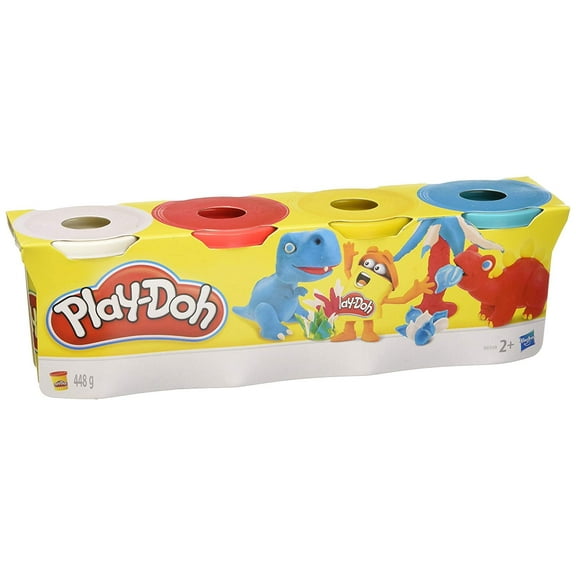 Hasbro Play-Doh 4-Pack of Colors 16 Ounce Total - Red, Yellow, White and Blue