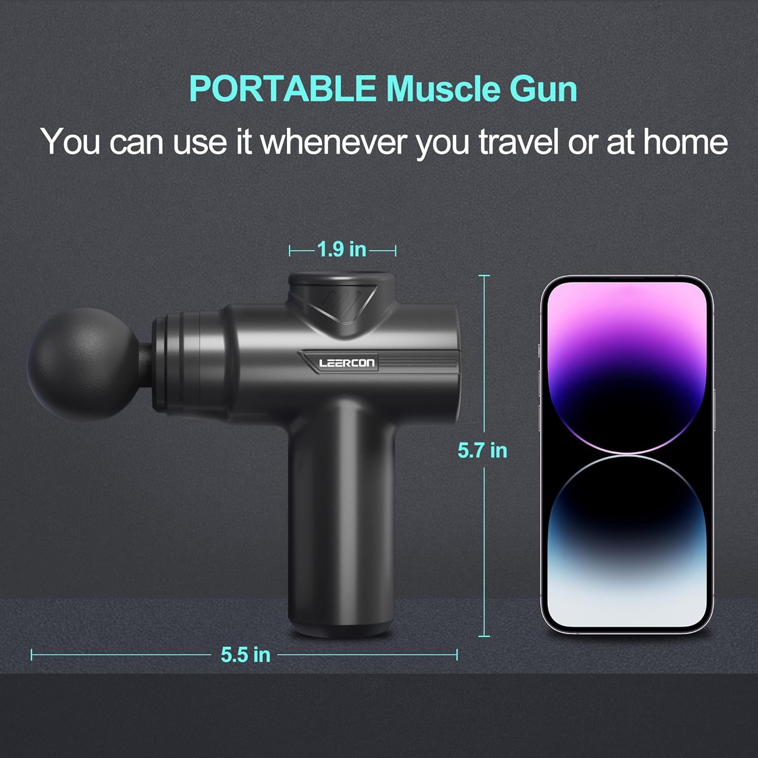 Mini Massage Gun,Portable Deep Tissue Muscle Fashion Back Massager, Handheld Percussion Massager for Pain Relief with 6 Intensities, 4 Heads, Gifts for Men and Women