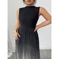 thumbnail image 5 of Women's Maxi Dress Ombre Mock Neck Sleeveless Pleated A Line Flowy Long Dresses, 5 of 5