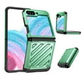 thumbnail image 1 of ELEHOLD Rugged Case for Samsung Galaxy Z Flip 5 Hybrid PC+TPU Shockproof Anti-Scratch Case with Hinge Protection Armor Cover Case for Samsung Z Flip 5,Green, 1 of 6