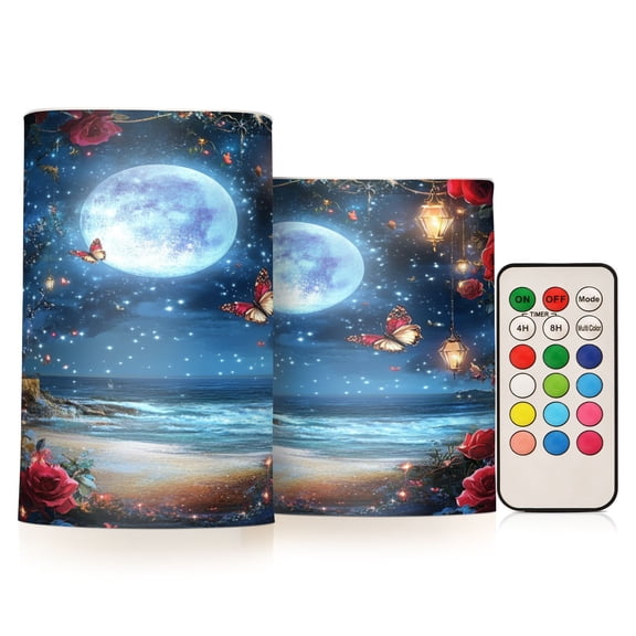 BZSMCE Flameless Candles LED Lights Gardens Of Seaside Creativity Battery Candles