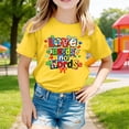 thumbnail image 5 of Miaoju Toddler Girl Shirts Crew Neck Letter Graphic Printed Short Sleeve Tee for Toddler Fashion Casual Back To School Shirt Girls' Tops, Tees & Blouses, 5 of 7