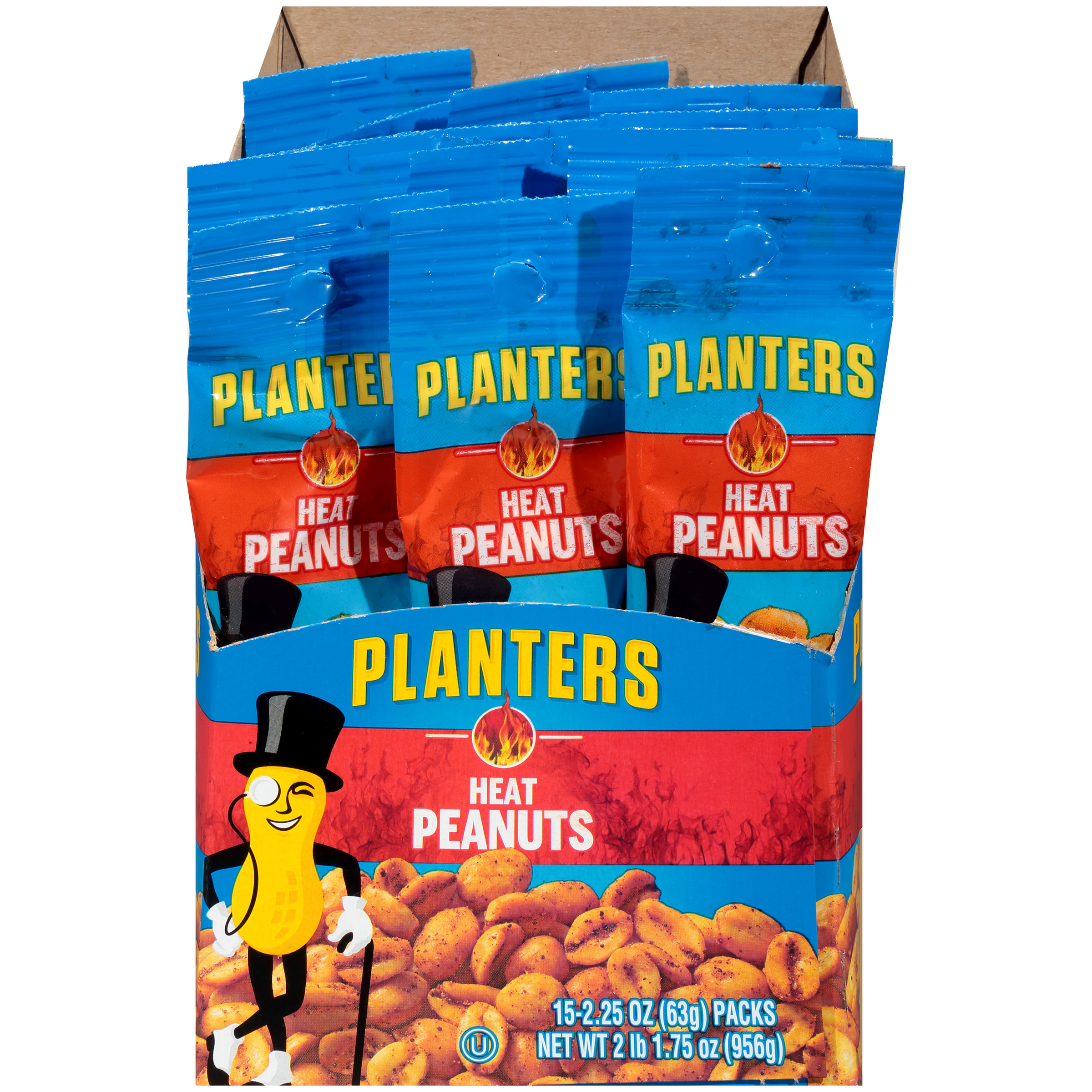 Planters Heat Peanuts, 15 ct Box, 2.25 oz Packs