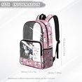 thumbnail image 7 of FKELYI Clear Backpack for Girls 17 Inch Schoolbag Flower Cat Pink Print Lightweight Kids Backpacks Transprent Book Bag for Primary School Daypack Rucksack, 7 of 7