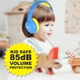 thumbnail image 3 of Contixo Kid Safe 85dB On Ear Auriculares inalámbricos Bluetooth plegables, microteléfono incorporado, entrada y salida de audio (azul + amarillo), 3 of 3