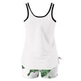 thumbnail image 4 of Xdegoge Swimwear for Women Scoop Neck Boyshorts Tankini Sets Two Piece Bathing Suits Stretchy Tropical Floral Print Loose Fit Tummy Control Summer Vacation, 4 of 6