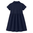 thumbnail image 3 of HILEELANG 2-9Y Girls Polo School Uniform Dress with Pockets Cotton Blend Pique Short Sleeve Collared Dress with Apple Patch,3-4Y, 3 of 9