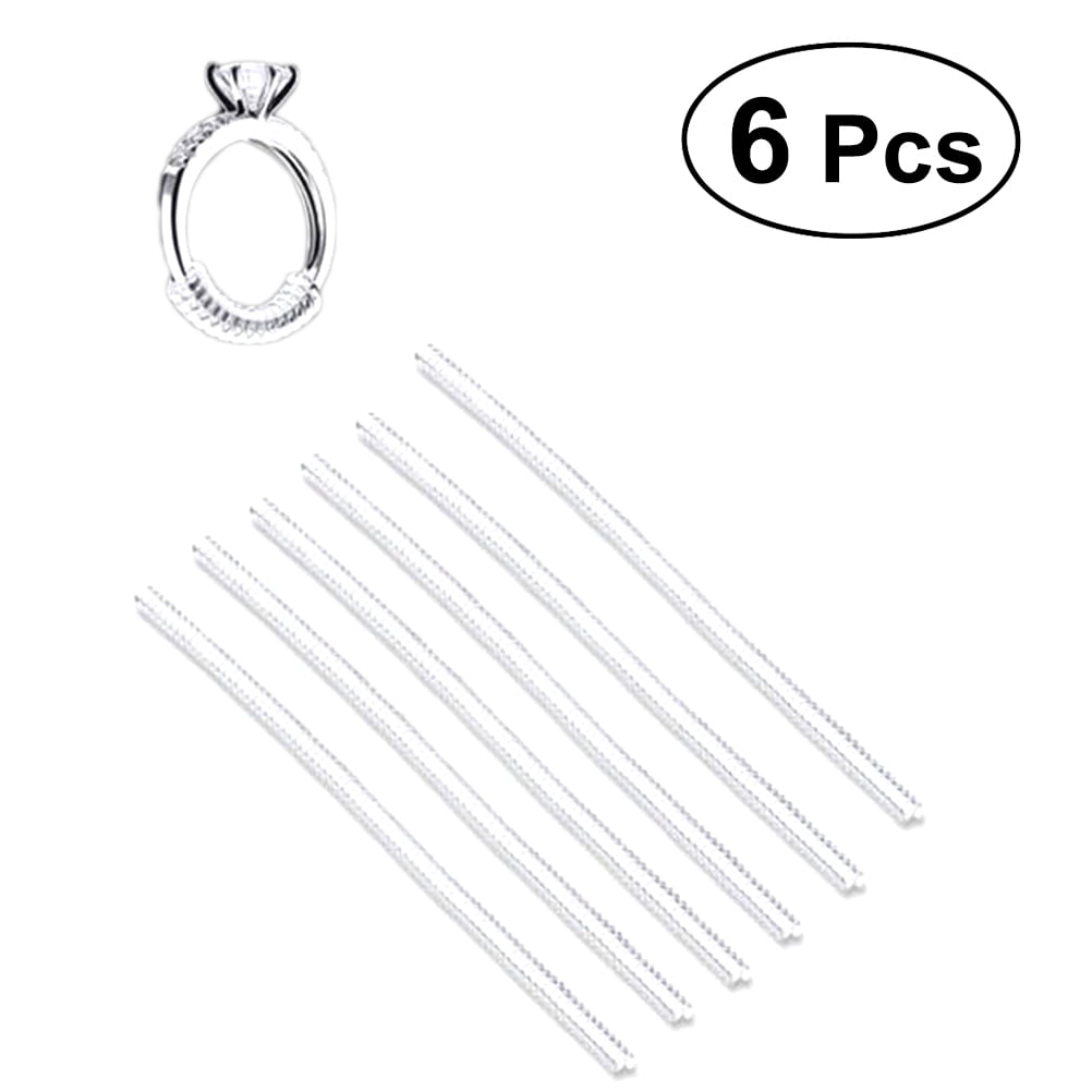  Vsoruln Ring Size Adjuster for Loose Rings Invisible Ring Guard  for Women Ring Spring Rope Ring Winding Rope Clear Plastic Wide Thin Band  Resizing Ring Resizer Make Ring for Men（4 Pack） 