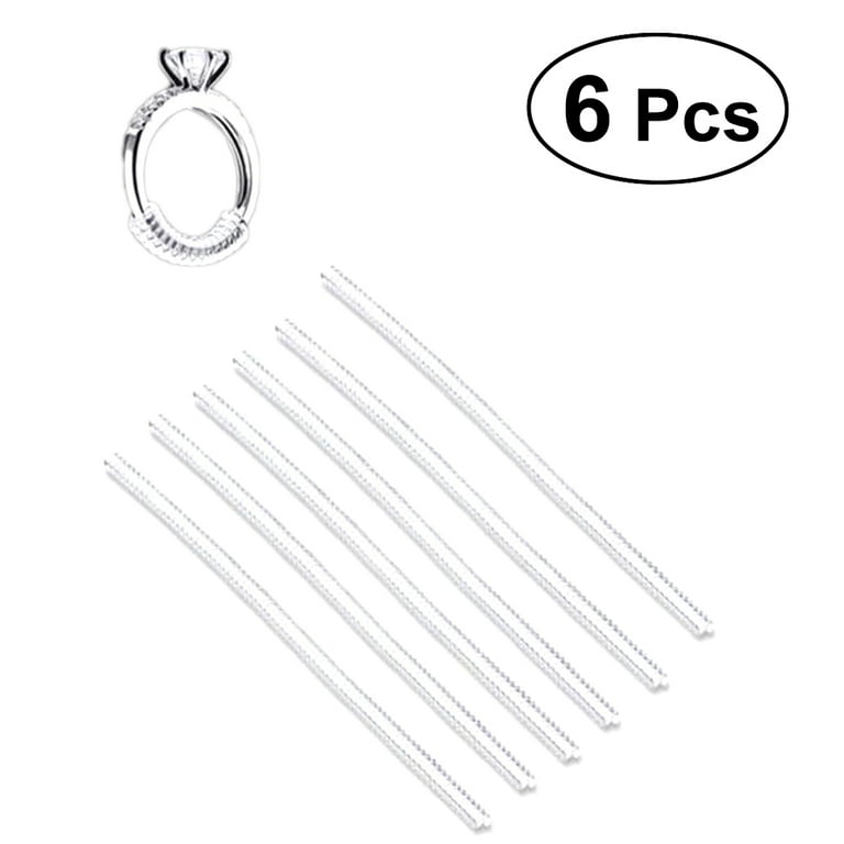 6 Pcs Ring Size Adjuster for Loose Rings for Making Jewelry Guard, Spacer, Sizer, Fitter - Spiral Silicone Tightener Set with Polishing Cloth, Women's