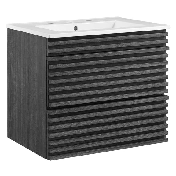 Render 24" Wall-Mount Bathroom Vanity Charcoal White