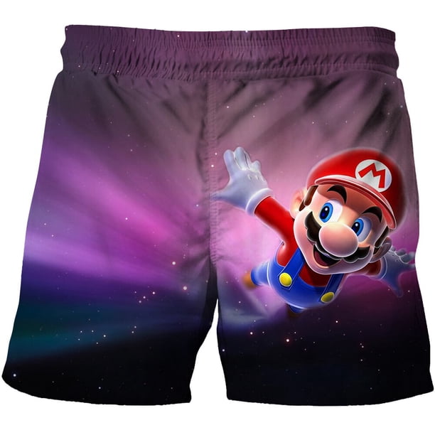 Super Mario Summer Beach Shorts 3-14 años Niños y adolescentes Pantalones de surf Pantalones de secado rápido para niños Beach VacationXL heqiyong CONDUJO