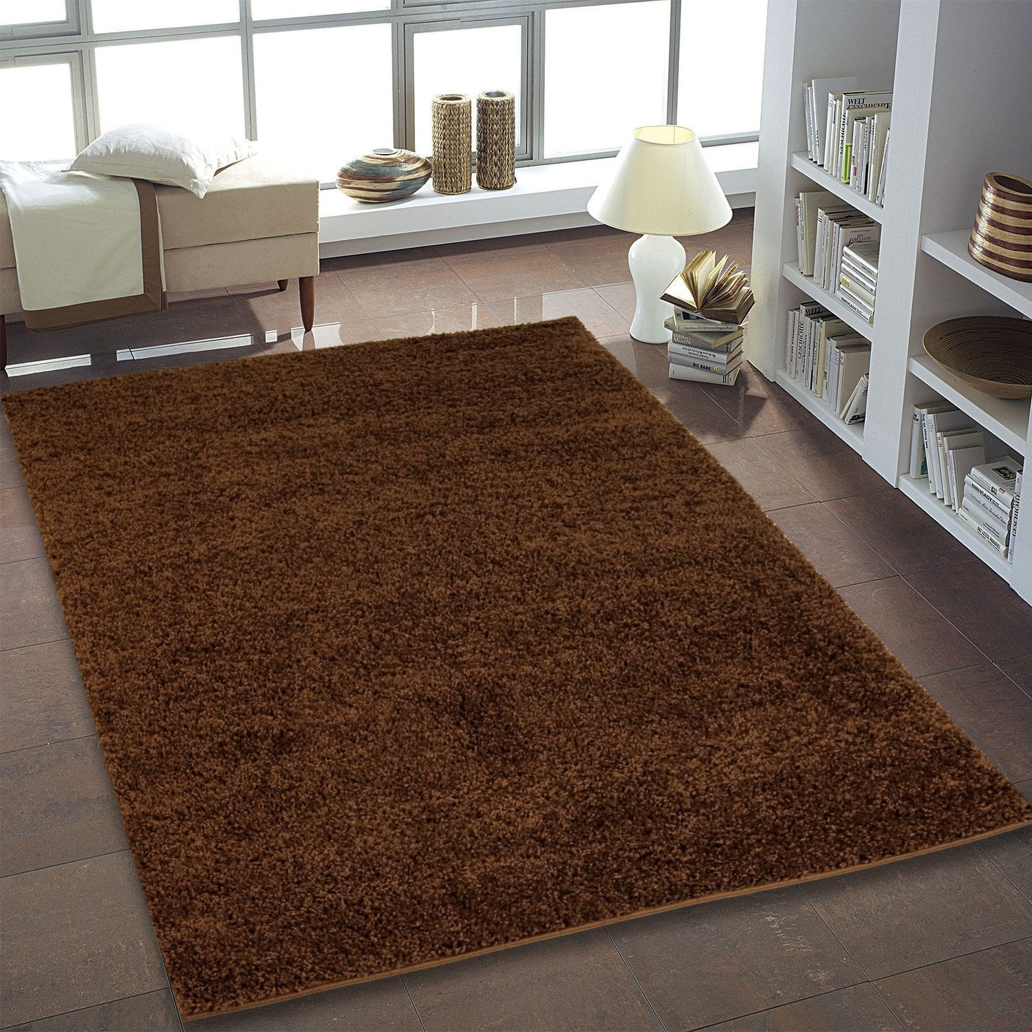 Ladole Rugs Shaggy Collection Soft indoor Solid Area Rug Carpet in