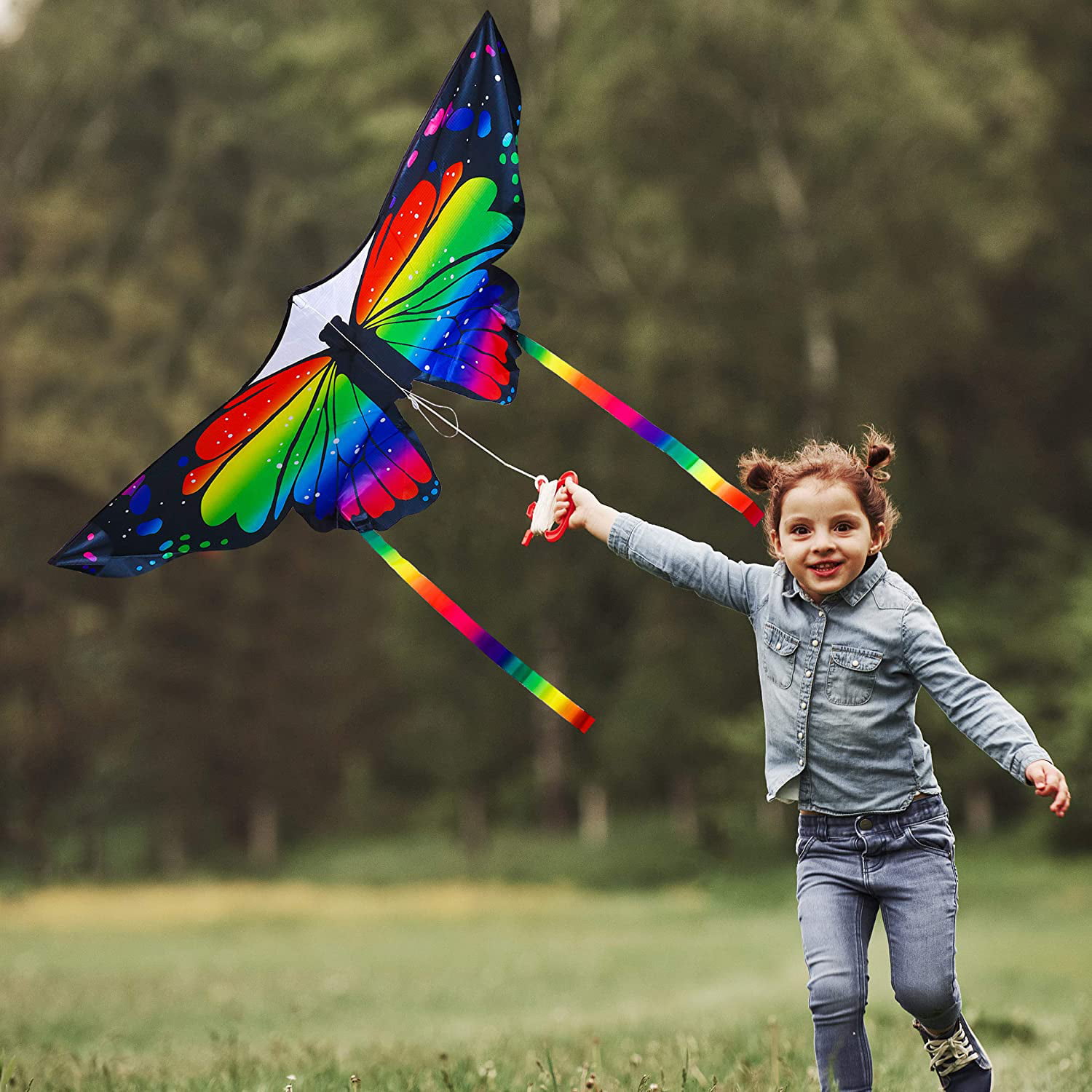 Rainbow Flying Kite  Colorful Kids Children Outdoor Game Fun Child Toy 95*160 cm 