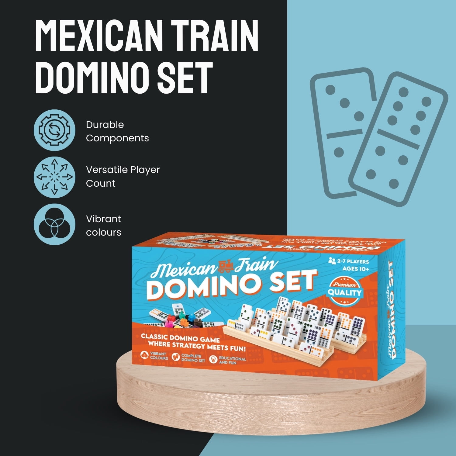 Tradeopia Mexican Train Dominoes Set Double 12 With 91 Tiles