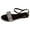 Black, variant on Womens Open Toe Flats Sparkly Rhinestone Band Sandals Casual Summer Buckle Strap Shoes