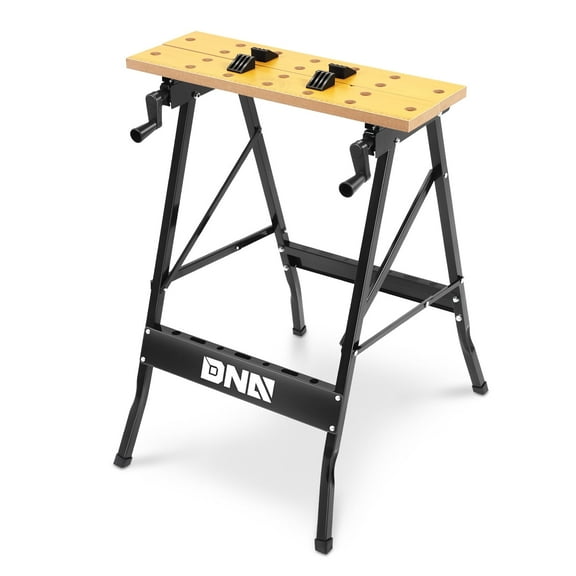 DNA MOTORING TOOLS-00454 Adjustable Workbench - Portable Foldable Multi-Purpose, with Measuring Ruler and Protractor - Ideal for Garage, Home, DIY, and Carpentry