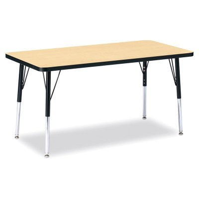Rectangle Activity Table - 24" X 48", A-height - Maple/Black/Black