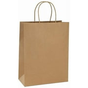 10x5x13 inch Paper Bags Kraft Brown Gift Bags Bulk with Handles for Birthday Wedding Party Favors 50pcs/ SET
