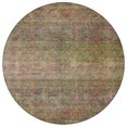 thumbnail image 5 of HomeRoots 605737 8 ft. Artichoke Green & Hot Pink Round Floral Washable Indoor & Outdoor Area Rug, 5 of 5