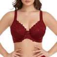 thumbnail image 2 of Women's Sexy Lace Embroidered Bras Full Coverage Unlined Underwire Plus Size Bra 38B, 2 of 9