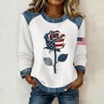 thumbnail image 4 of MuXiKeJi Clothes Women's Casual American 250Th Anniversary Print Sweatshirt Floral Usa Flag Print Top, 4 of 4