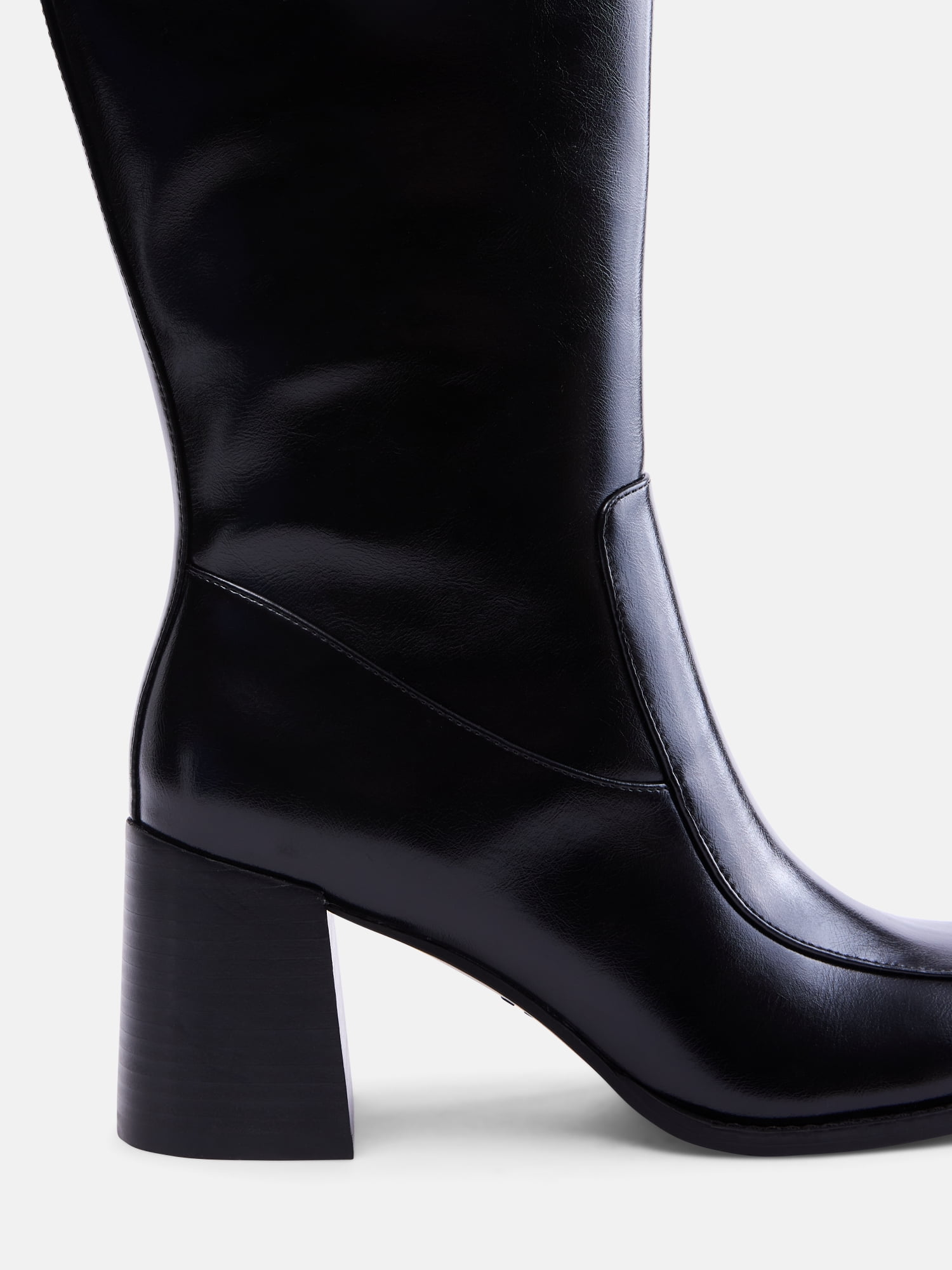 Free Assembly Women's Faux Leather Square Toe Tall Boots