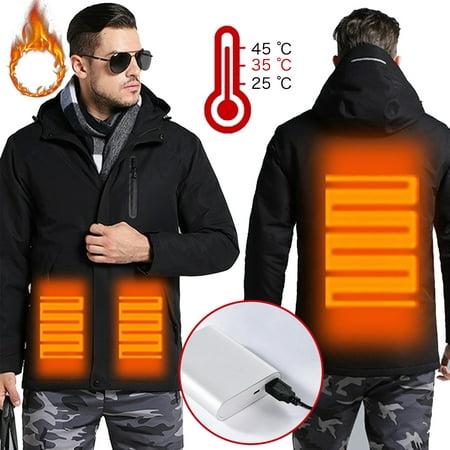 Men's Electronic Heated Jacket Intelligent Heating USB Waterproof Work Coat Keep Warm in