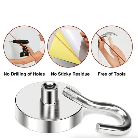 

10 Pack Dia Strong Magnetic Hook Hanger N52 Neodymium Clamping Magnet Hooks USA