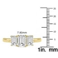 thumbnail image 4 of SZUL Women's 3 CTW Three Stone Emerald Cut Lab Grown Diamond Ring in 14K Yellow Gold, 4 of 5