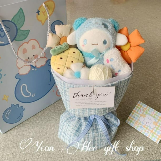 Ramo de muñecas Sanrio Kawaii Kuromi, Hello Kitty, Cinnamoroll, My Melody, peluche de anime, regalo para fiesta de cumpleaños de niña