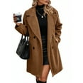 thumbnail image 6 of NAYTOAO Winter Warm Coats for Women Long Sherpa Coat Fuzzy Faux Fur Trench Jackets Lapel Open Front Button Fleece Cardigan, 6 of 8