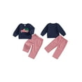 thumbnail image 2 of Toddler Baby Boys Christmas Outfits 6 12 18 24 Months 2T 3T 4T Santa/Truck Embroidery Long Sleeve Sweatshirts and Plaid Long Pants 2Pcs Clothes Set, 2 of 9