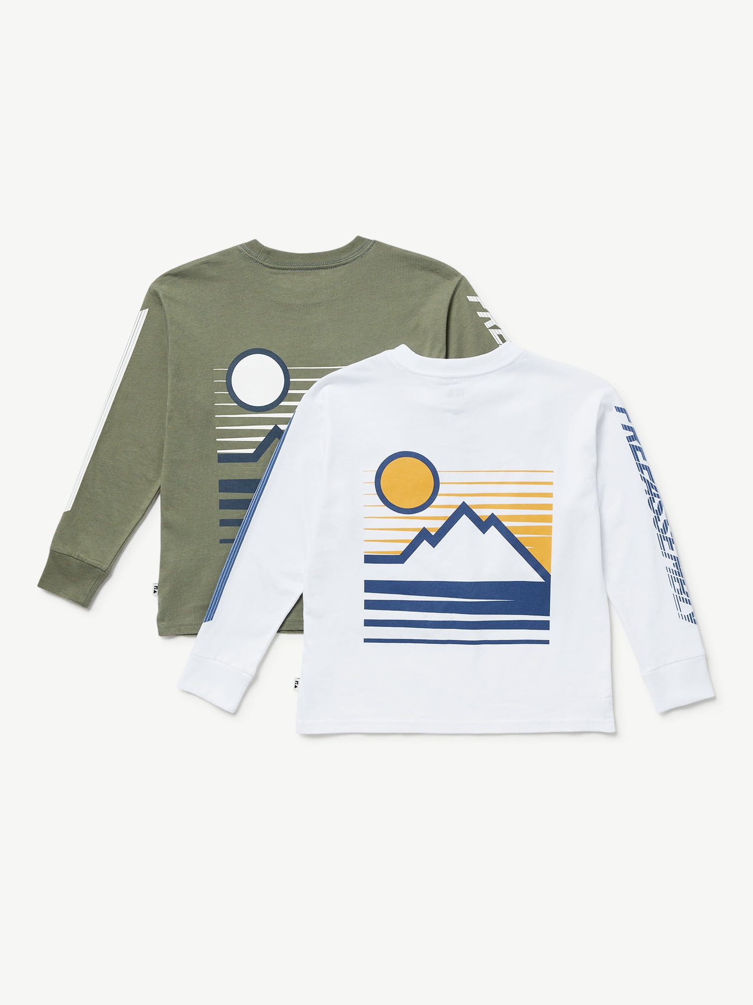 Free Assembly Boys Long Sleeve Graphic T-Shirt, 2-Pack, Sizes 4-18