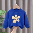 thumbnail image 4 of Toddler Baby Girl Clothes 12 24 Months 2T 3T 4T 5T 6T 7T 8T Fall Winter Outfits Floral Print Long Sleeve Sweatshirt Pant Sets Blue Size 7-8 Years, 4 of 5
