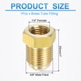 thumbnail image 2 of Adaptador de gas de accesorio de tubo Uxcell 1 pieza 3/8" macho x 1/4" hembra de latón dorado para aire acondicionado, 2 of 5