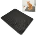 thumbnail image 4 of Cat Litter Box Mat, Cat Litter Mat Double Layer Easy Clean Anti Slip EVA  For Cat Litter Box Black,Grey, 4 of 8