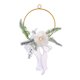 thumbnail image 1 of Corona de flores de metal con forma de aro, rosas artificiales, marco redondo de hierro, ideal para damas de honor, bodas y decoración de pared., 1 of 8
