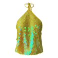thumbnail image 5 of HXWCHs Women's Sleeveless Glitter Party Tank top Clubwear Night Out Fashion Summer Rave Outfit L Yellow, 5 of 5