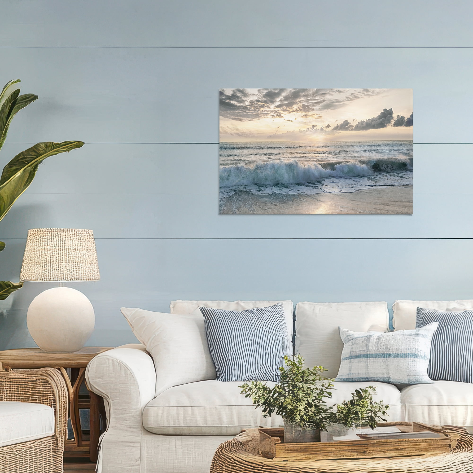 Stupell Industries Sunset Foam Along Shoreline Canvas Wall Art, design by Mike Calascibetta