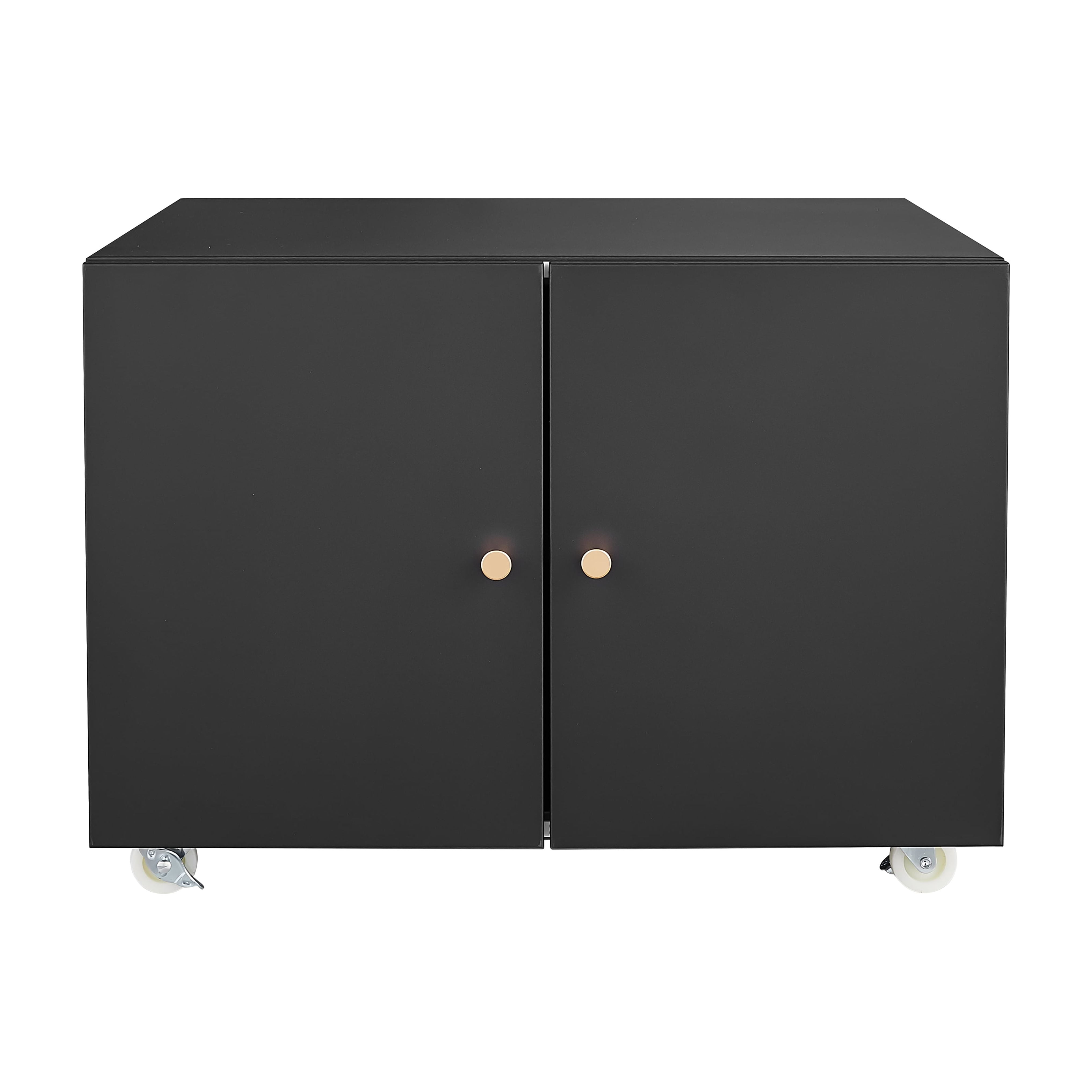 Double-Door Printer Cabinet with 360° Lockable Casters, Adjustable Shelves, Waterproof Storage Cabinet for Office, Home, Garage