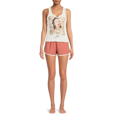 

Selena Women s Ribbed Tank Top and Shorts Sleep Set 2-Piece