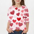 thumbnail image 2 of COM1950s Cadeaux de la Saint-Valentin pour Enfants, Cadeaux de la Saint-Valentin, Mode Filles Enfants Saint-Valentin Femme Col Rond T-Shirt Imprimé Manches 3/4 Blouse, Cadeaux de la Saint-Valentin Enfants, Cadeaux de la Saint-Valentin Enfants, 2 of 9