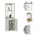 thumbnail image 3 of DEPOT E-SHOP New Haven Linen Cabinet, Two Internal Shelves, Two Open Shelves, Four Legs, One-Door Cabinet- Light Oak-White, For Bathroom, 3 of 5