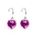 thumbnail image 3 of Juego de aretes y collar ZVEZDA de caucho con dije en forma de corazón plata mexicana ley .925 fucsia, 3 of 5