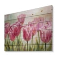 thumbnail image 2 of Designart 'Blossoming Red and Pink Tulips Flowers ' Traditional Print on Natural Pine Wood, 2 of 5