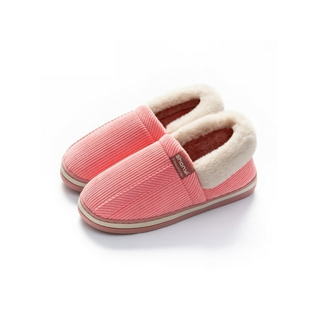 

Difumos Men s Women s Cozy Memory Foam Slippers with Warm Faux Plush Lining Wool-Like House Shoes for Unisex Indoor Outdoor Pink 7-7.5