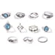 thumbnail image 3 of Juego de anillos para mujer, cómodo de llevar anillos, ligero, 11 de color plateado para fecha, 3 of 8