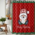 thumbnail image 3 of Shower Curtain 54"W x 78"L Winter Christmas Cute Gnome Red Fabric Shower Curtains Set with Hooks Water Repellent Bathroom Curtains Machine Washable Bathroom Accessories, 3 of 9